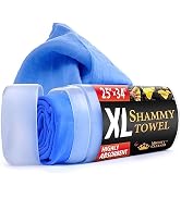 Premium Shammy Towel for Car - XL Size - (25” x 34”) - Super Absorbent Chamois Cloth for Car - Sc...