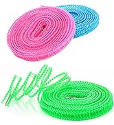 Foshine Clotheslines 3 Pack Blue Pink Green 1.64ft Length Camping Clothesline Clothes Drying Rope...