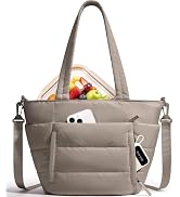 Bagstellar Lunch Box for Women Puffy Insulated Lunch Bag Tote Cooler Bag | Lightweight Quilted Pu...