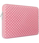 RAINYEAR 14 Inch Laptop Sleeve Diamond Foam Shock Resistant Neoprene Padded Case Fluffy Lining Zi...