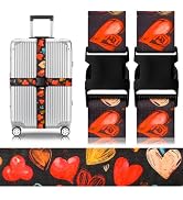 Gutsdoor Luggage Straps for Suitcases Adjustable Travel Belt, Connector Holds Suitcase Bright Col...