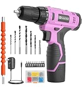 FADAKWALT Cordless Drill Set, 12V Power Drill Set with Battery and Charger, 3/8'' Keyless Chuck, ...