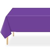 QIKSION 2 Pack Purple Plastic Tablecloth Disposable Table Covers Purple Table Cloths for Parties ...