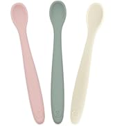 WeeSprout Silicone Baby Spoons - First Stage Infant Feeding Utensils With Soft-Tip, Bendable Kitc...