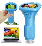 Kids Microscope, Pocket Portable Microscope for Kids with 2'' Inch Screen - Powerful Handheld Mic...