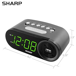 sharp alarm clock travel clock charging USB alarm clock bedroom office kitchen