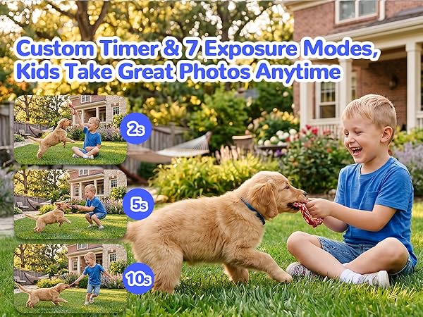 kids camera with timer function