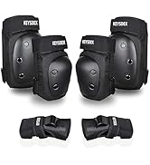 KEYSDEX Knee Pads Elbow Pads Wrist Guards for Adult Youth Kids 6 in 1 Protective Gear Set for Rol...