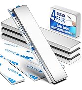 Grtard 4PCS Magnet Strips Heavy Duty, Neodymium Bar Magnet, Strong Rare Earth Magnets with Double...