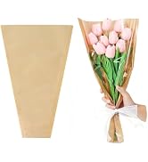PABCK 50 Pcs Flower Bouquet Wrapping Paper Bags Kraft Paper Floral Wrap Bag for Bouquets Birthday...