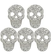 FAVOMOTO 5PCS Iron on Patches, Skull Rhinestone Patches Rhinestone Skull Applique Diamond Appliqu...
