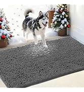 IM HOME Chenille Absorbent Outdoor Doormat 36" x 24", Washable Muddy Door Mats for Dog Non Slip I...