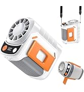 Neliangia Hands Free Clip-On Waist Fan, 18000RPM Strong Wind 5 Speed Portable Fan, 9000mAh USB-C ...