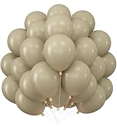 Beige Balloons Double Stuffed, 50 Pack 10Inch Nude Tan Brown Party Balloons, Neutral Apricot Late...