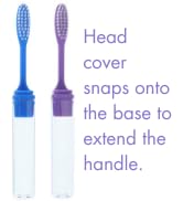 Henry Schein Acclean Travel Toothbrush Full Head with Cover, Assorted Colors, 6 Pack, Portable Ma...