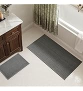 TYUU Bathroom Rugs Sets 2 Piece, Non Slip & Washable Bath Mat Set, Super Absorbent Quick Dry Bath...
