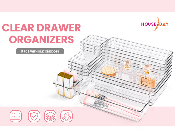 clear drawer organizers