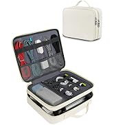 Electronics Travel Organizer, Water Resistant Travel Cable Organizer Durable Tool Case with Handl...