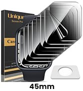 UniqueMe 8 Pack for Apple Watch Privacy Screen Protector 45mm, Apple Watch Series 9/8/7 Screen Pr...