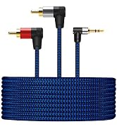 LDKCOK RCA to 3.5mm Aux Cable 3ft, Braided 3.5mm Male to 2RCA Male Stereo Y Splitter RCA Cable. f...