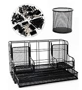 Desk Organizers and Accessories, Office Supplies Desk Organizer Caddy with 7 Compartments + Pen H...