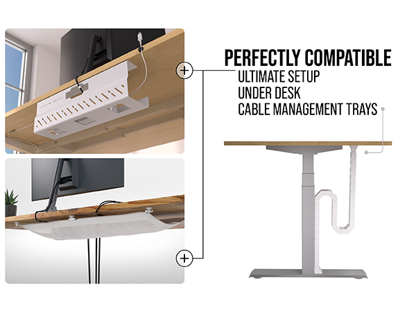 Under desk cable management raceway