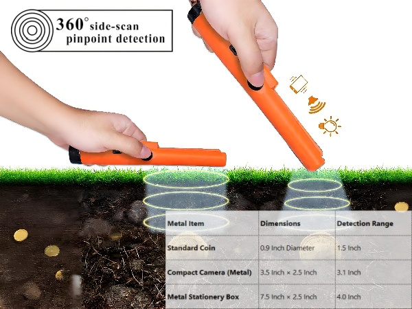 360° side-scan pinpointer detector