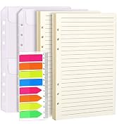 2 Pack A5 Refill Paper & 2PCS Loose Leaf Pockets & 1 Pack 160PCS Index Tab with Ruler, LEOBRO A5 ...
