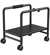 KEEGH Computer Tower Stand Under Desk, CPU Stand Cart, Black | Height Adjustable, Heavy Duty Stee...