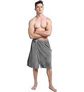 Sinland Microfiber Men's Spa Wrap Towel Bath Towel with Adjustable Closure 24inch x 63inch Grey