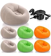Realspring 6 Pcs Bean Bag Chairs for Adults Inflatable Chairs with Electric Air Pump,Blow up Couc...