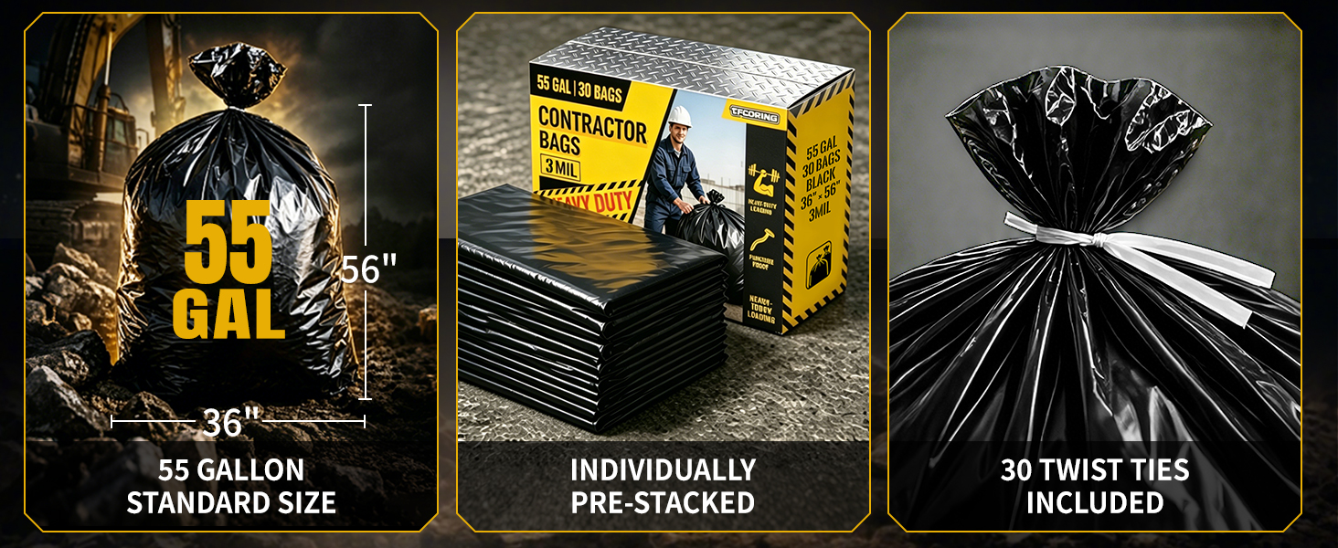 construction bags contractor trash bags heavy duty garbage bags