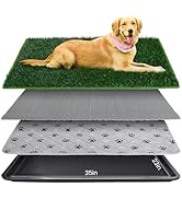 FURWAY Dog Grass Pad with Tray Artificial Grass Puppy Pee Pad for Dogs, Reusable 4-Layer Training...