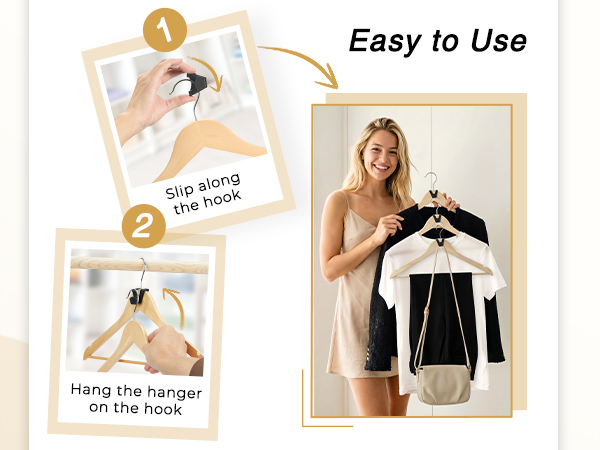 BLACK HANGERS is Easy to hang on rods with firm grip