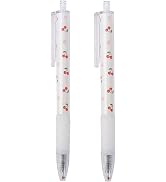 YuanHolumid 2 Pcs Cute Cherry Blossoms 0.5mm Press Gel Pens Black Fine Point For Writing Journali...