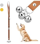 Luckyiren Brown Leather Hanging Door Bells for Dogs to Ring to Go Potty Training Doorbells Tools ...