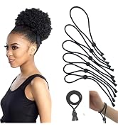 Adjustable Hair Ties for Thick, Curly Hairstyles - Afro Puffs, Ponytails, Locs, Pineapples for Bl...