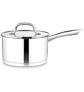 TeamFar 3 qt Saucepan, Stainless Steel Small Sauce Milk Pan with Lid | with Tri-ply Bottom for Co...