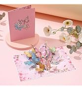LINSINA Butterfly Birthday Card, Pop up Birthday Cards for Women Wife Kids, 3D Greeting Cards, Th...