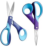 CHNZAO 7" Left Handed Scissors Kids,Lefty Big Kids Scissors for Ages 8+ Pointed Tip Stainless Ste...