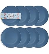 Homienly Dinner Plates Set of 8 Alternative for Plastic Plates Microwave and Dishwasher Safe Whea...