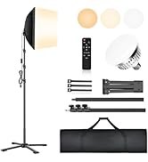 Softbox Photography Lighting Kit, Four-Legged 16"X16" Professional Softbox Lighting Kit with 85W ...