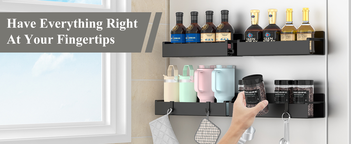 Magnetic spice rack for refrigerator