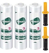 Stretch Film, HERKKA Stretch Wrap with Handles Industrial Strength, Moving Wrapping Plastic Roll,...