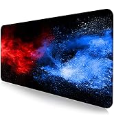 Large Extended Gaming Mouse Pad with Stitched Edges, Non-Slip Waterproof Rubber Base Mouse Pad fo...