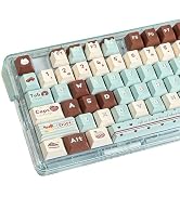 COOMICKEY PBT Keycaps, Cute Keycaps 60% Percent 152 Keys Cherry Profile Custom Keycap Set for Che...