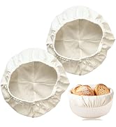 2 Pcs 9 Inch Banneton Basket Liner Cloth,Bowl Covers for Bread Proofing,Proofing Basket Covers Ro...