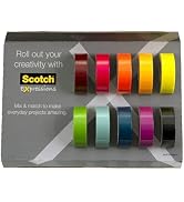Scotch Washi Tape, 10 Rolls, Great for Use in Bullet Journal, School Supplies, Craft Supplies, an...