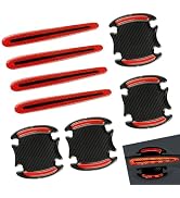 YAWUROU 8 PCS Car Door Handle Protector Sticker, Carbon Fiber Anti-Scratch Car Handles Sticker, P...