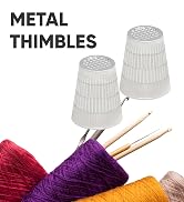 Thimbles for Hand Sewing - Silver Hand Quilting Thimble, 2 Pcs - Metal Finger Protector for Sewin...